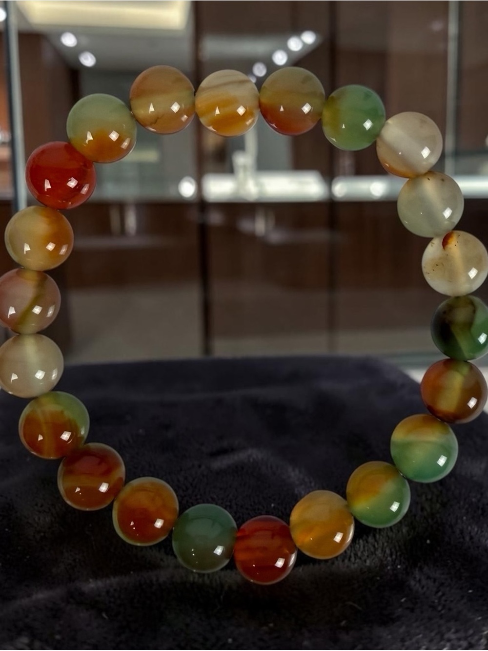 Multicolor Agate Bead Stretch Bracelet - Women Jewelry